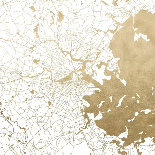 Abstract Maps: Boston Massachusetts City Map by Nature Magick