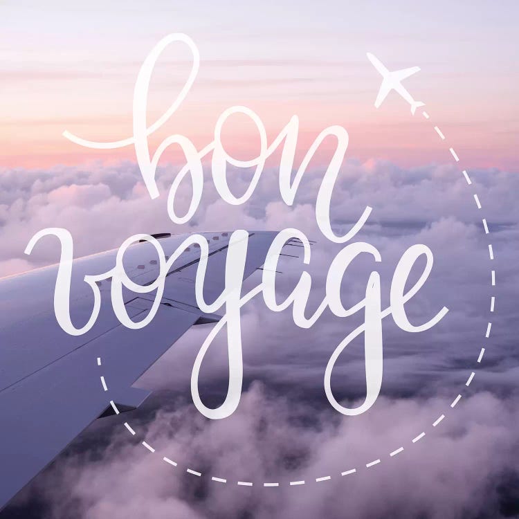 Bon Voyage Airplane Sunrise by Nature Magick wall art