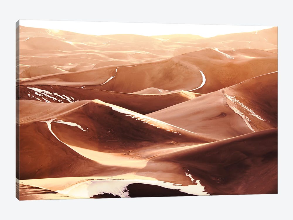 Desert Sand Dunes Vintage Snow Capped National Park by Nature Magick 1-piece Canvas Print