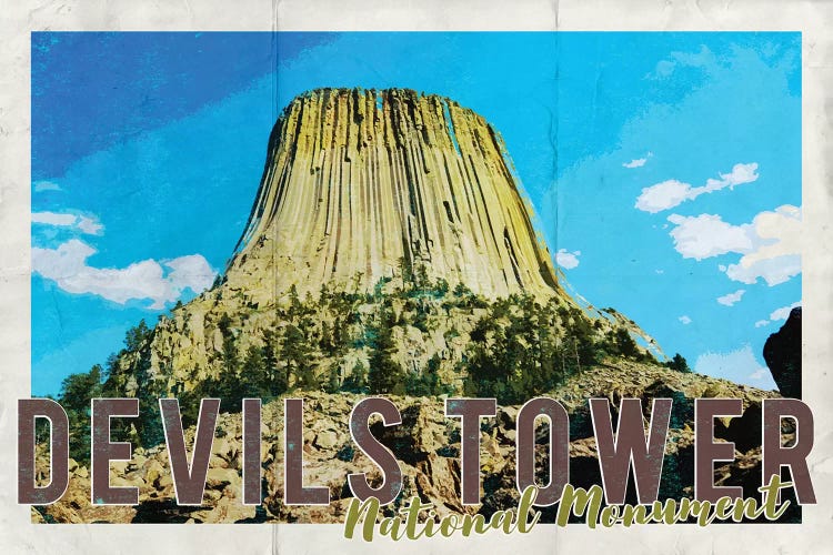 Devils Tower National Monument Vintage Postcard