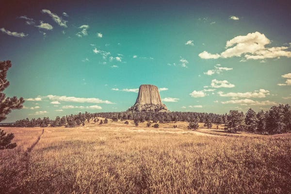Nature Magick: Devils Tower National Monument Vintage Turquoise Adventure by Nature Magick