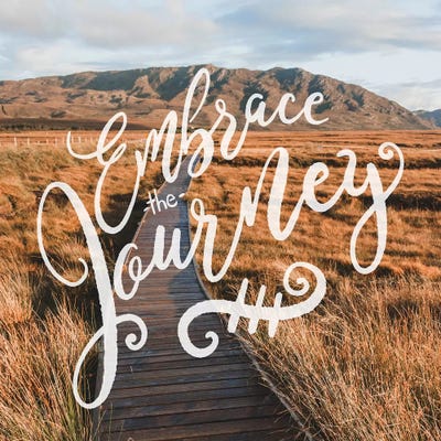 Embrace The Journey In Mountain Valley Path by Nature Magick framed canvas print