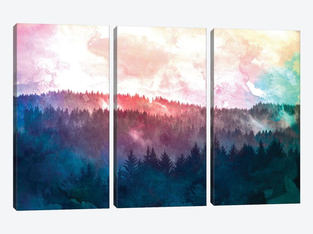 Fir Forest Watercolor II by Nature Magick 3-piece Canvas Art