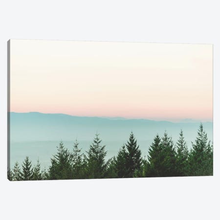 Forest Sunset Pink Sky Mountain Fog Canvas Print #MGK284} by Nature Magick Canvas Print