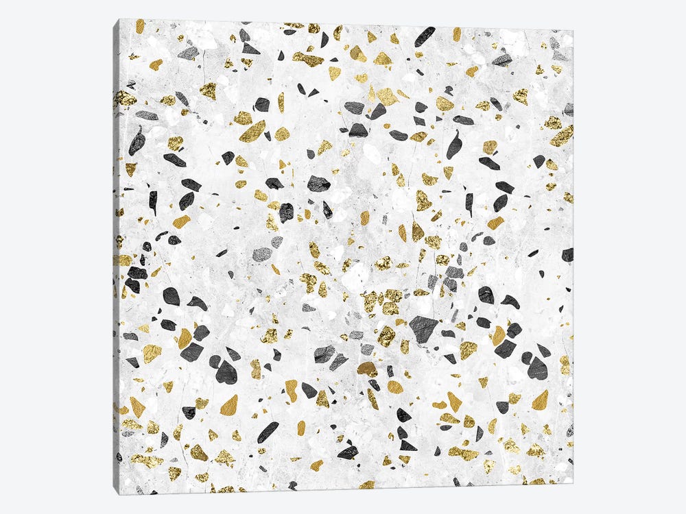 Gold Marble Terrazzo by Nature Magick 1-piece Canvas Art Print
