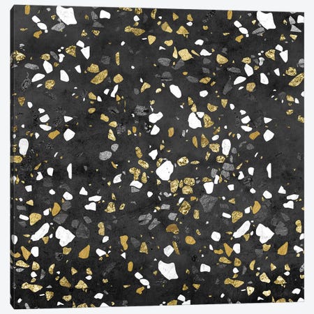 Gold Silver Marble Terrazzo Canvas Print #MGK287} by Nature Magick Art Print