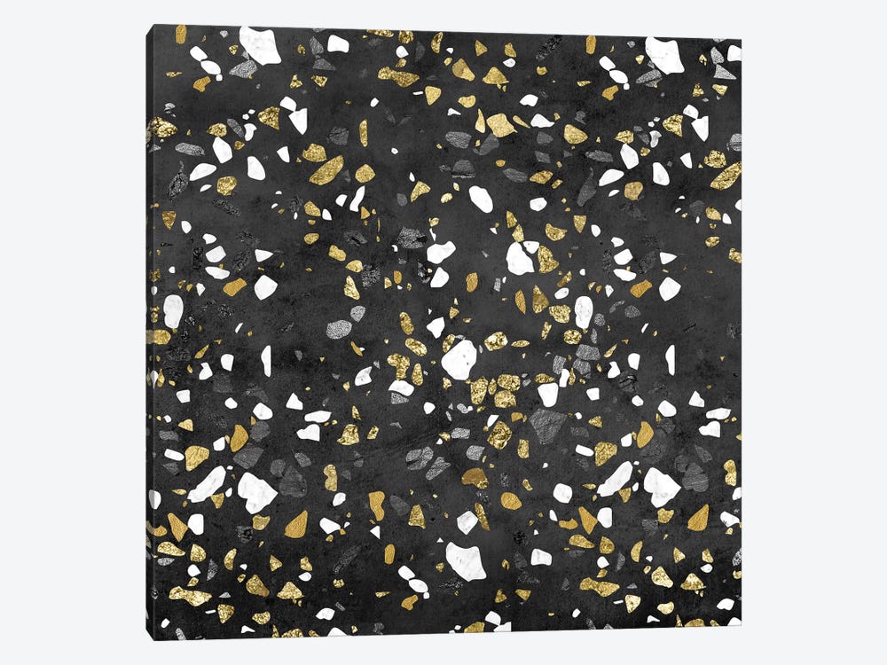 Gold Silver Marble Terrazzo by Nature Magick 1-piece Canvas Artwork