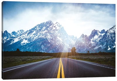 Grand Teton Mountain Road Canvas Art Print - Adventure Seeker