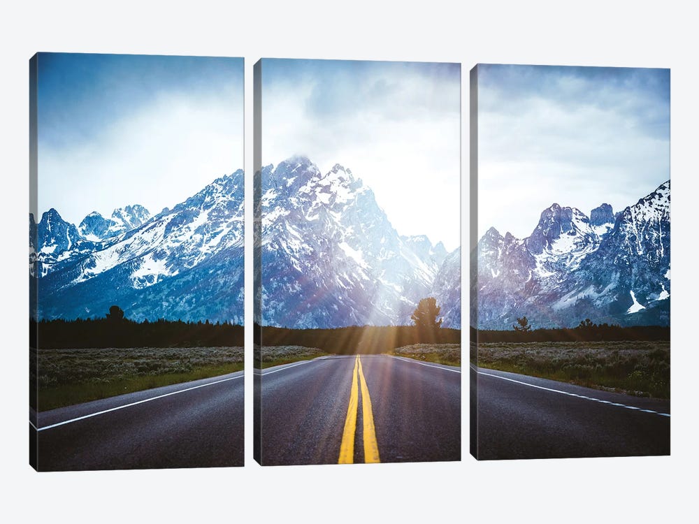 Grand Teton Mountain Road by Nature Magick 3-piece Canvas Art Print
