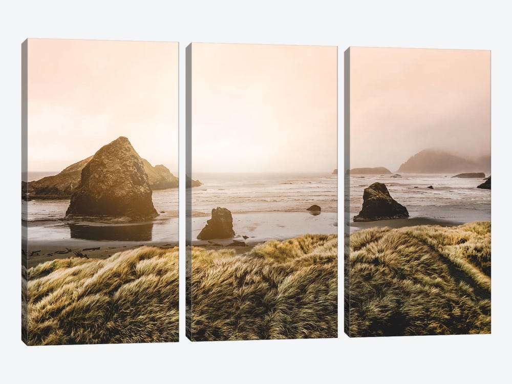 Grassy Dunes Pacific Coast Beach by Nature Magick 3-piece Canvas Wall Art