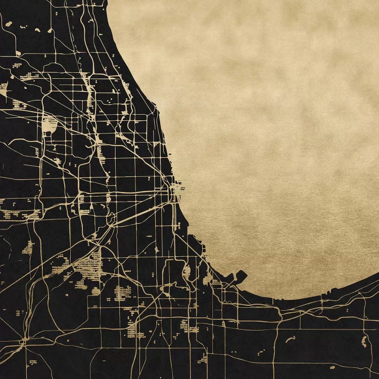 Chicago Illinois City Map by Nature Magick wall art