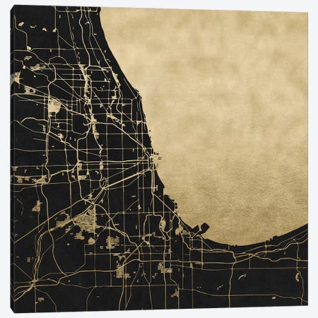 Chicago Illinois City Map Canvas Print #MGK29} by Nature Magick Canvas Wall Art