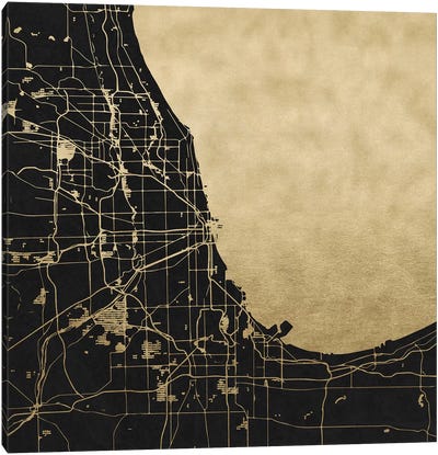 Chicago Illinois City Map Canvas Art Print