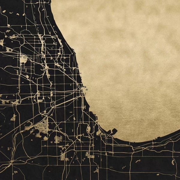 Abstract Maps: Chicago Illinois City Map by Nature Magick