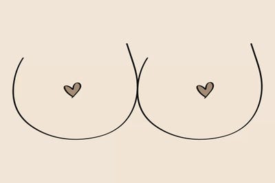 Hand Drawn Boobs Light Female Figure by Nature Magick gallery poster