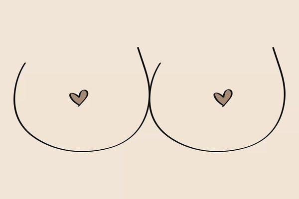 Hand Drawn Boobs Light Female Figure