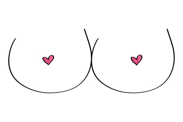 Body Positivity: Hand Drawn Free Boobs Female Figure by Nature Magick