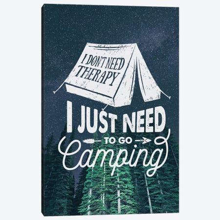 I Just Need Camping In Green Forest Stars Portrait Canvas Print #MGK305} by Nature Magick Canvas Artwork