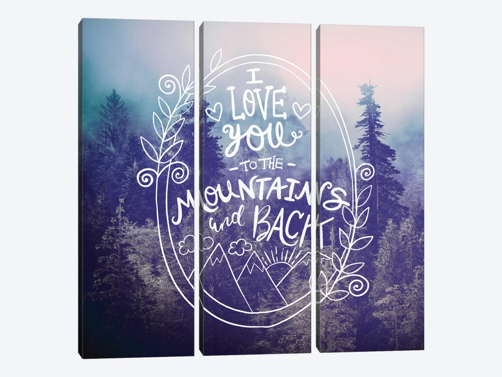 I Love You To The Mountains In Vintage Forest by Nature Magick 3-piece Canvas Artwork