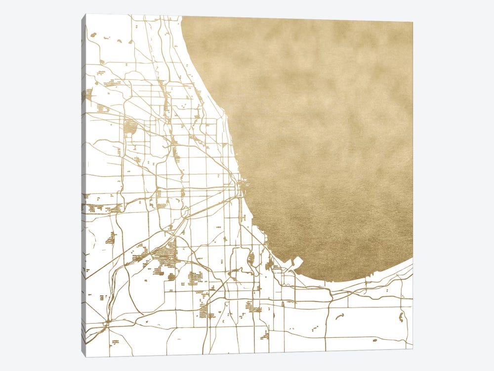 Chicago Illinois City Map by Nature Magick 1-piece Canvas Art Print