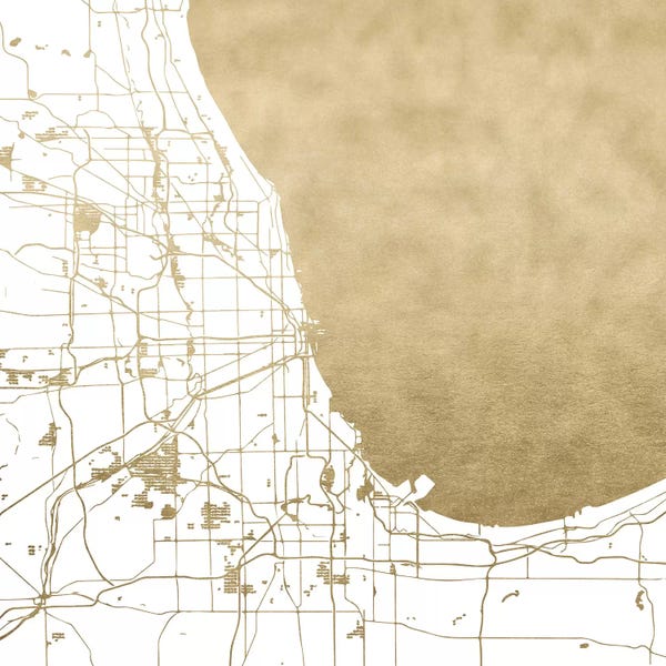 Abstract Maps: Chicago Illinois City Map by Nature Magick
