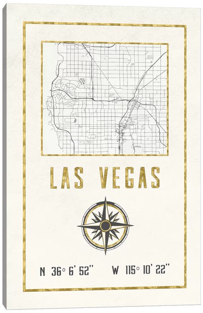 Las Vegas, Nevada Canvas Art Print - Las Vegas Maps