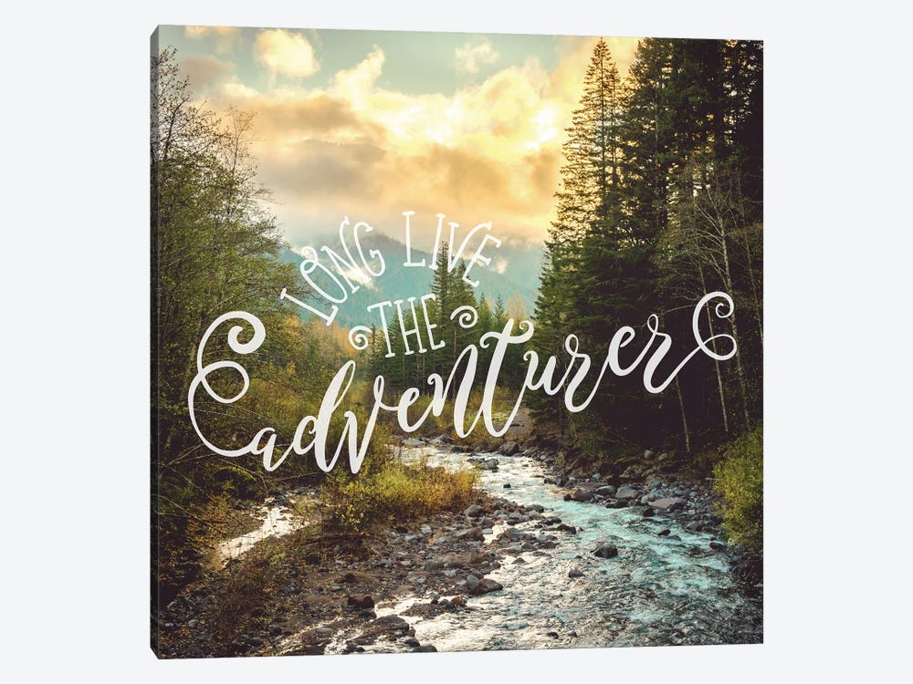 Long Live Adventure In Mountain River Sunset by Nature Magick 1-piece Canvas Wall Art