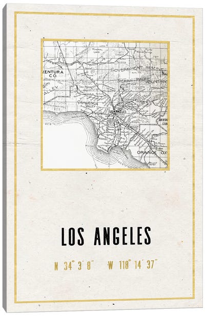 Los Angeles, California II Canvas Art Print - Los Angeles Maps