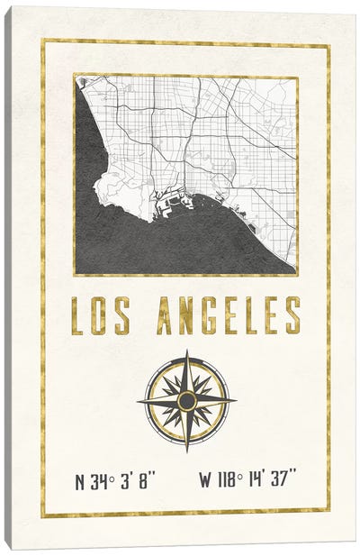 Los Angeles, California Canvas Art Print - Los Angeles Maps