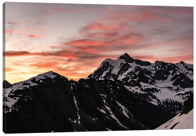 Dawn In The Mountains Canvas Art Print - Mountain Sunrise & Sunset Art