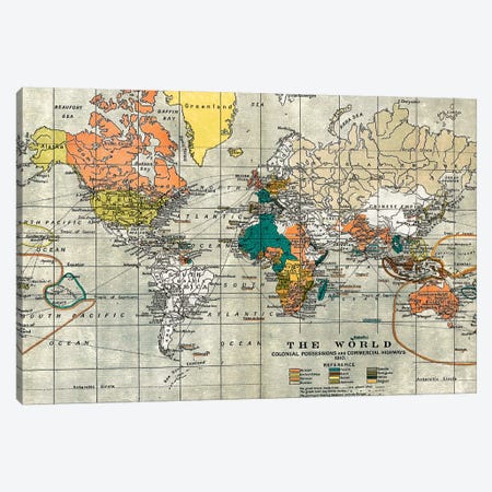 Map of the Old World Canvas Print #MGK355} by Nature Magick Art Print