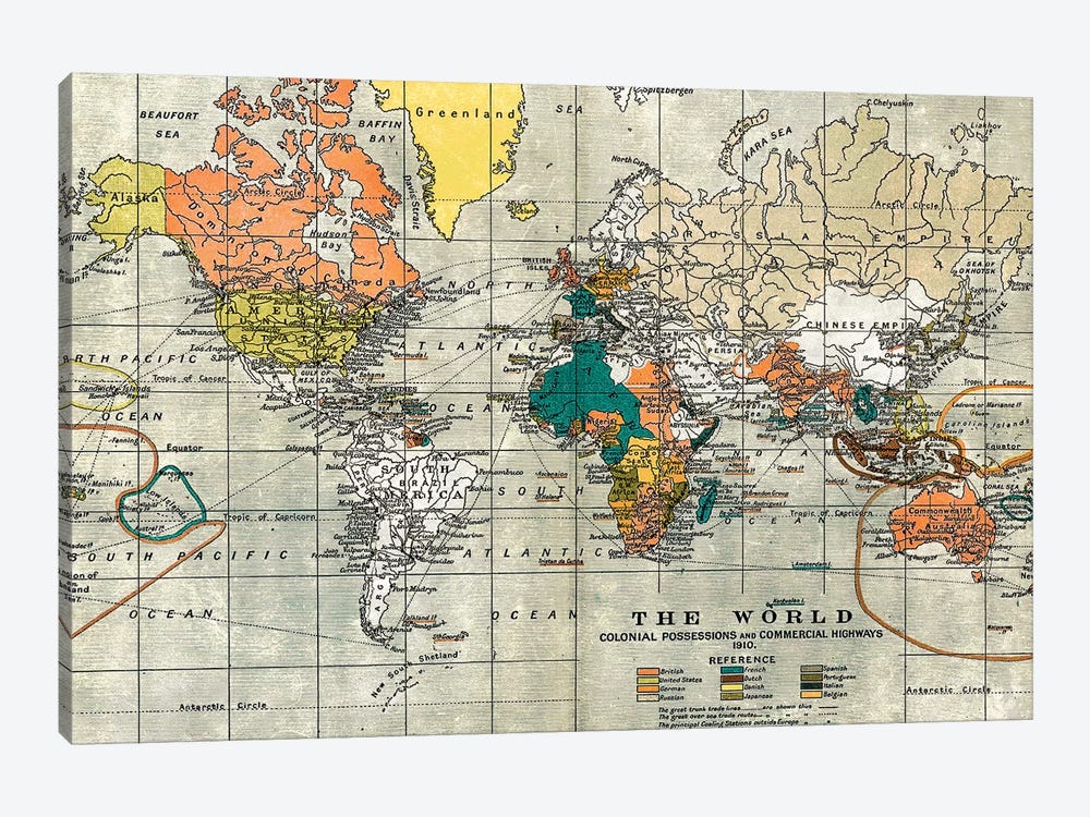 Map of the Old World 1-piece Canvas Wall Art