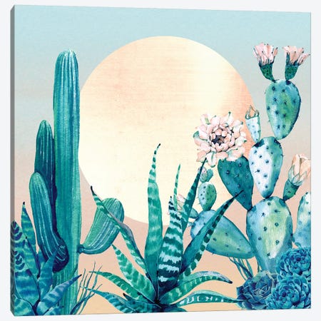 Desert Dawn Cactus I Canvas Print #MGK35} by Nature Magick Canvas Artwork