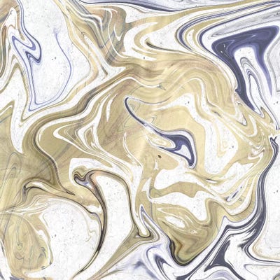 Light Yellow, Navy Blue & White by Nature Magick framed canvas print