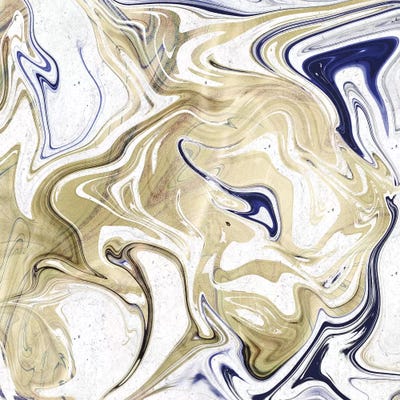 Yellow Gold, Navy Blue & White by Nature Magick framed canvas print