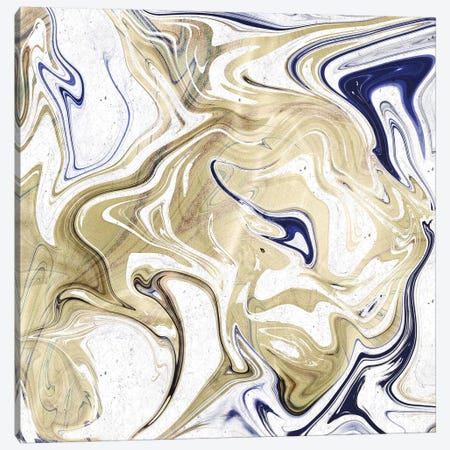 Yellow Gold, Navy Blue & White Canvas Print #MGK367} by Nature Magick Canvas Art
