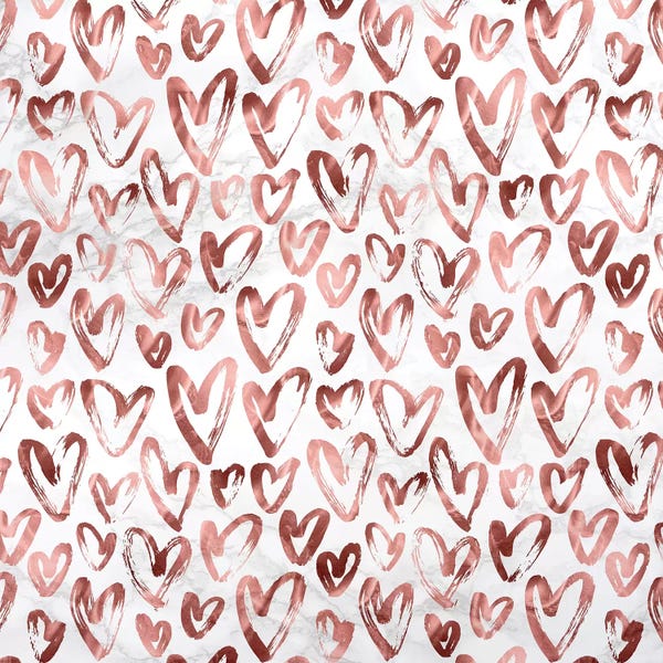 Hearts: Marble Rose Gold Hearts on Gray White by Nature Magick