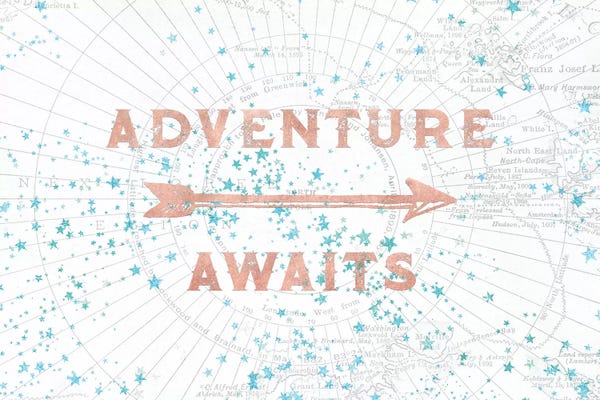 Adventure: In Adventure Awaits Rose Gold Map by Nature Magick