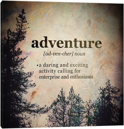 In Adventure Dictionary Definition Forest Square Canvas Art Print - Adventure Art