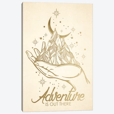 In Adventure Is Out There Gold Mountain Moon Canvas Print #MGK379} by Nature Magick Canvas Art