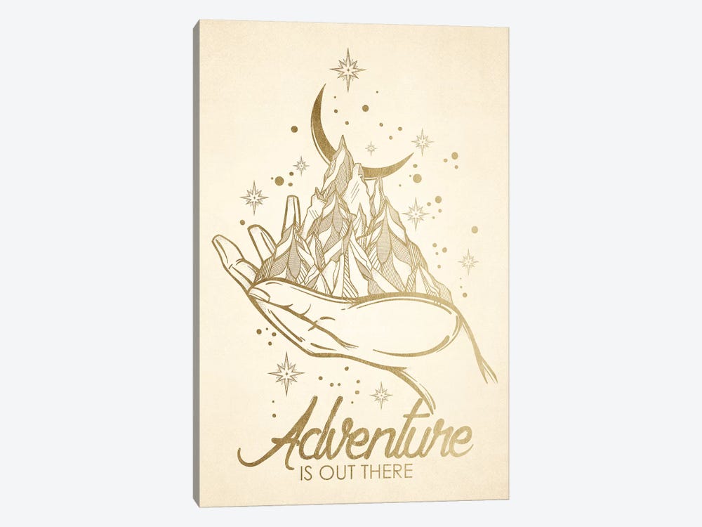 In Adventure Is Out There Gold Mountain Moon by Nature Magick 1-piece Canvas Wall Art