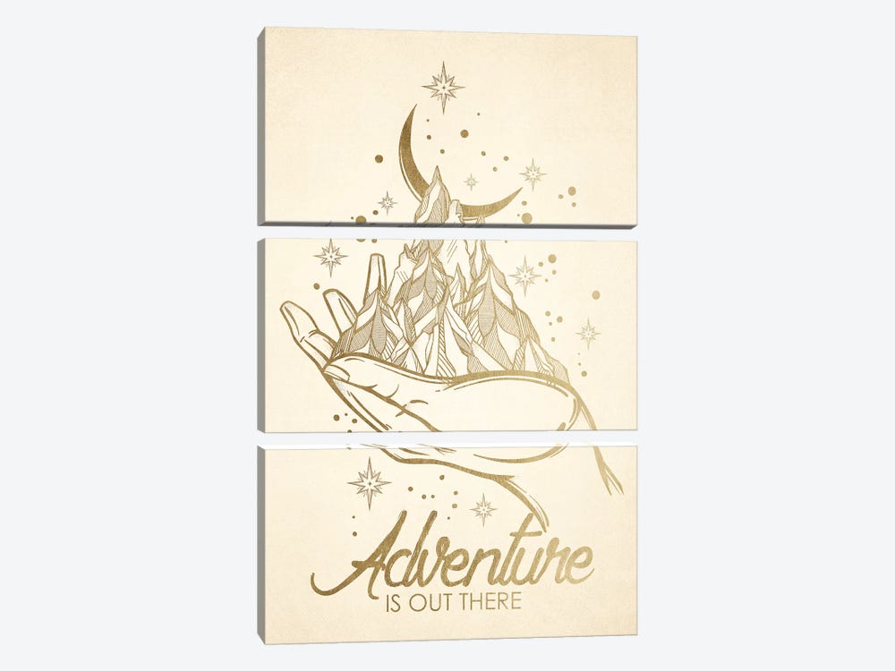 In Adventure Is Out There Gold Mountain Moon by Nature Magick 3-piece Canvas Artwork