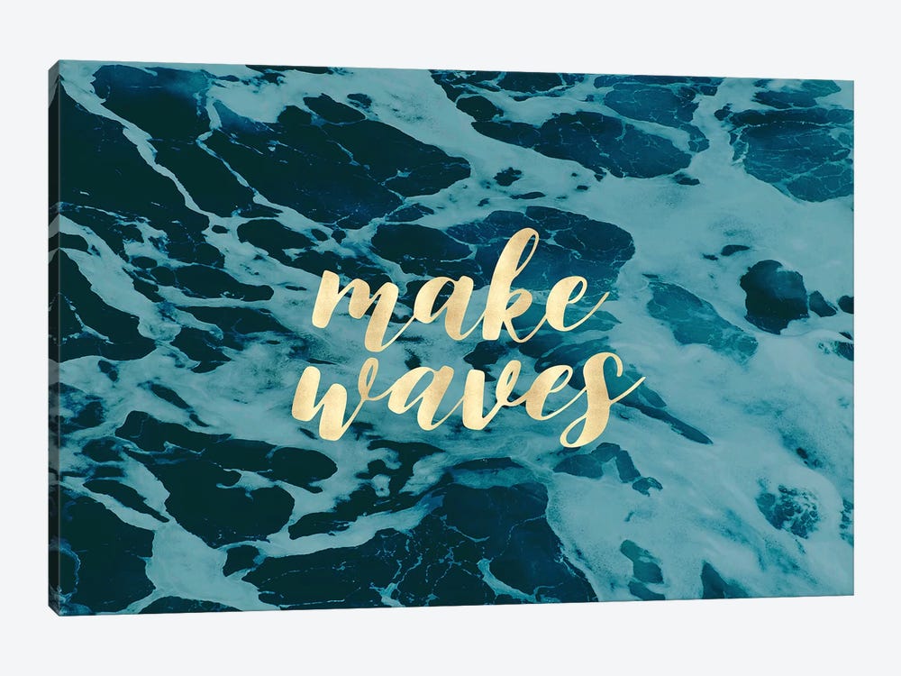 In Make Waves Gold and Turquoise  by Nature Magick 1-piece Art Print
