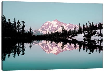 Mt. Shuksan Turquoise Mountain Lake Sunset Canvas Art Print - Inspirational Office