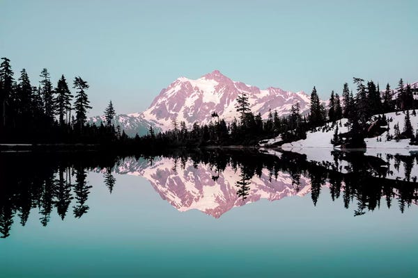 Inspirational Office: Mt. Shuksan Turquoise Mountain Lake Sunset by Nature Magick