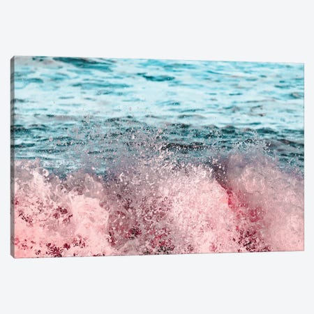 Ocean Waves Turquoise Pink Sea Adventure Canvas Print #MGK403} by Nature Magick Canvas Art