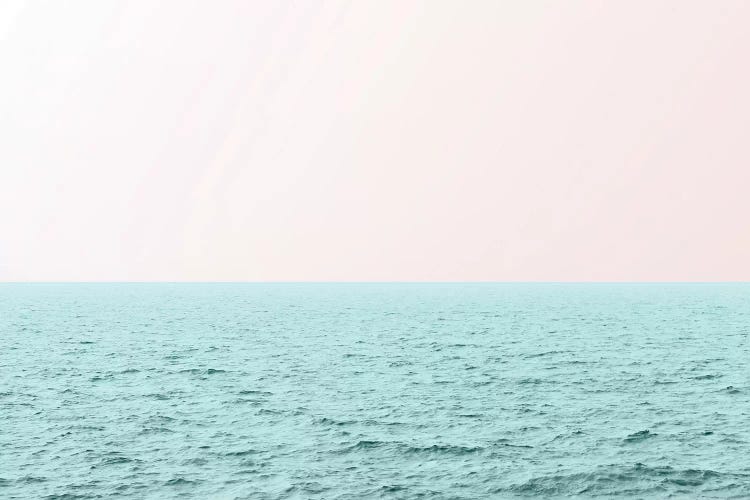 Pastel Pink Sky and Turquoise Waves by Nature Magick wall art