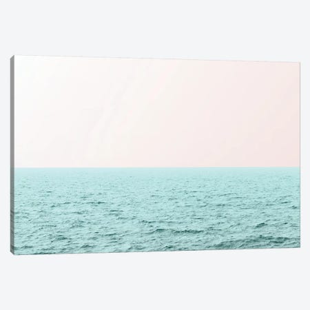 Pastel Pink Sky and Turquoise Waves Canvas Print #MGK409} by Nature Magick Canvas Artwork