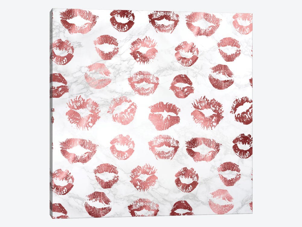Rose Gold Lips On Marble by Nature Magick 1-piece Art Print