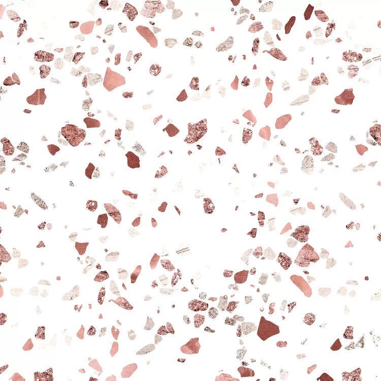 Rose Gold White Marble Terrazzo